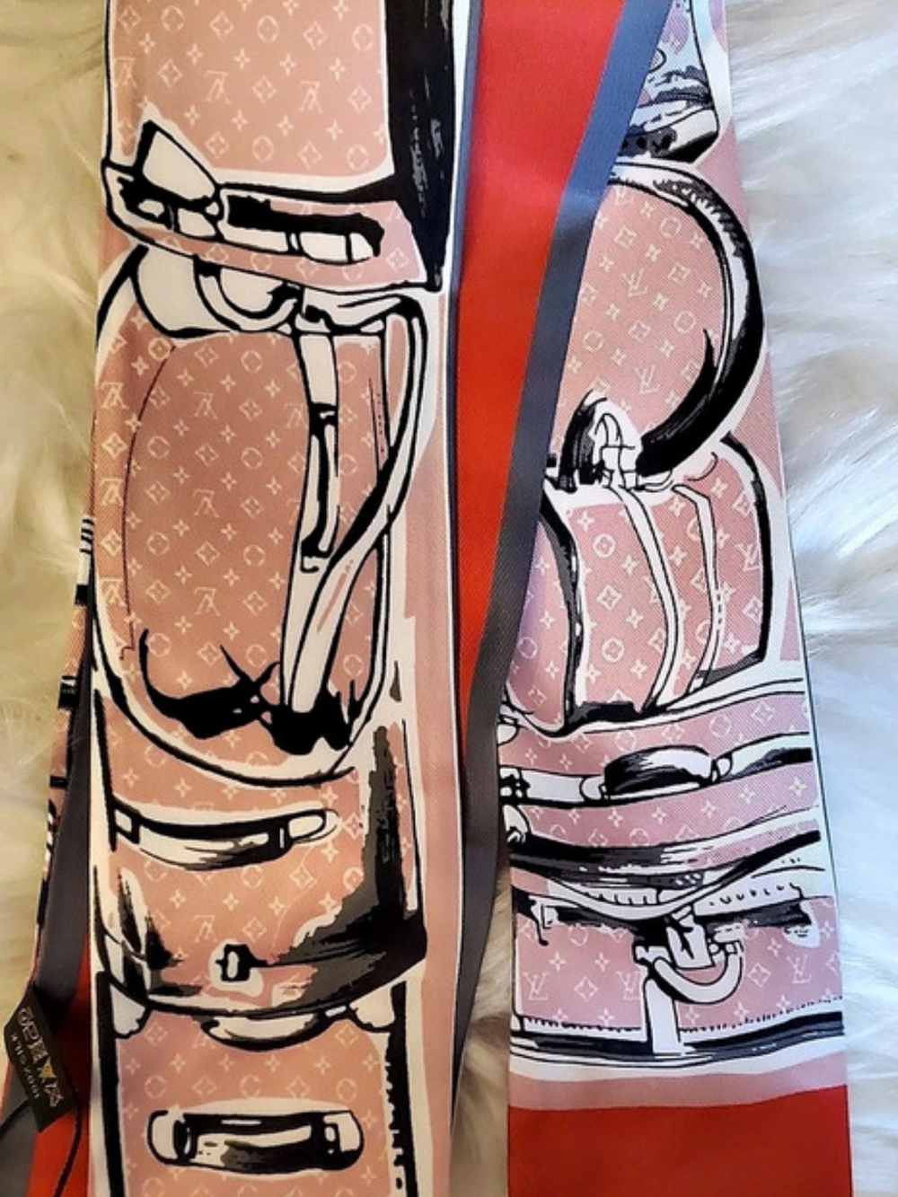 Silk Skinny Bag Twilly, Scarf, Hairtie, Monogram Trunks